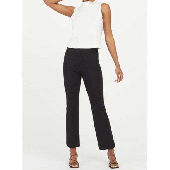 Spanx Polished Kick Flare Classic Black Ponte High-Rise Waist Trousers Slacks 2X - Picture 5 of 13